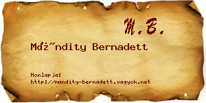 Mándity Bernadett névjegykártya