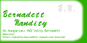 bernadett mandity business card
